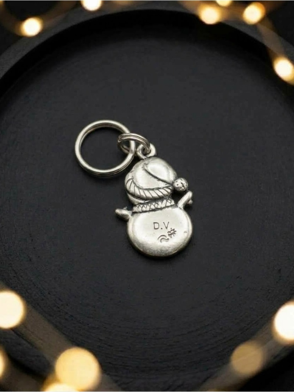 Sterling Silver Snowman Charm Pendant - Picture 2 of 2